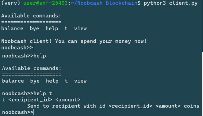 Noobcash CLI
